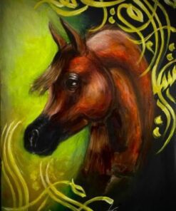 لوحه خيل وحروفيات الخط العربي