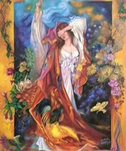 رباعيات الخيام لوحة فنية الوان زيتية على كانفاس