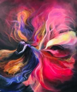 لوحة فنية تعبيرية باسلوب الحداثة اسم العمل أثر الفراشة