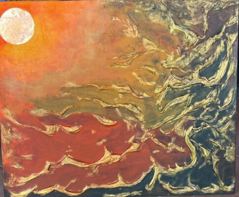 لوحات جدارية فن تشكيلي لوحه الغروب