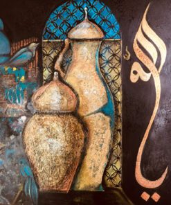 لوحة فنية الوان اكريلك و مكس ميديا على كانفاس