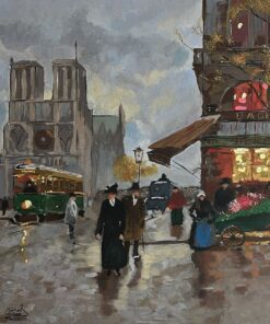 Alternative view of A reinterpretation of the work of the famous urban landscape artist Édouard Cortès, who was famous for his enchanting paintings of Paris