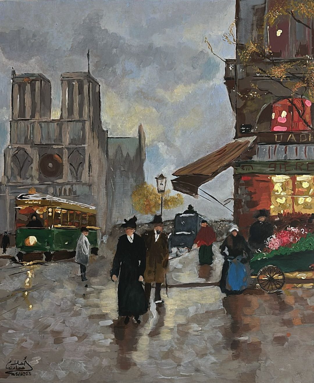 A reinterpretation of the work of the famous urban landscape artist Édouard Cortès, who was famous for his enchanting paintings of Paris - الصورة 2