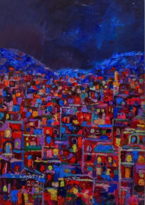 منظر ليلي لحارة هران بذمار