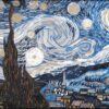 لوحة فنية منظر طبيعي لوحة The starry night للفنان فينست ڤان جوخ مرسومة بالاحجار يدوي متوفر جميع الاحجام حسب الطلب للطلب واتس آب 96181601893+