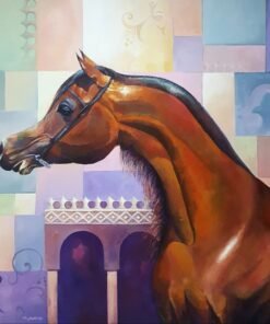 خيل مع زخارف إسلامية.