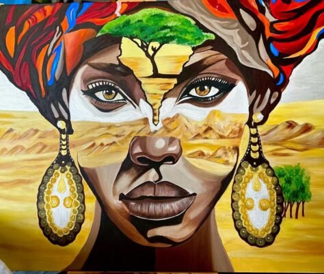 لوحة على القماش بألوان الاكرليك